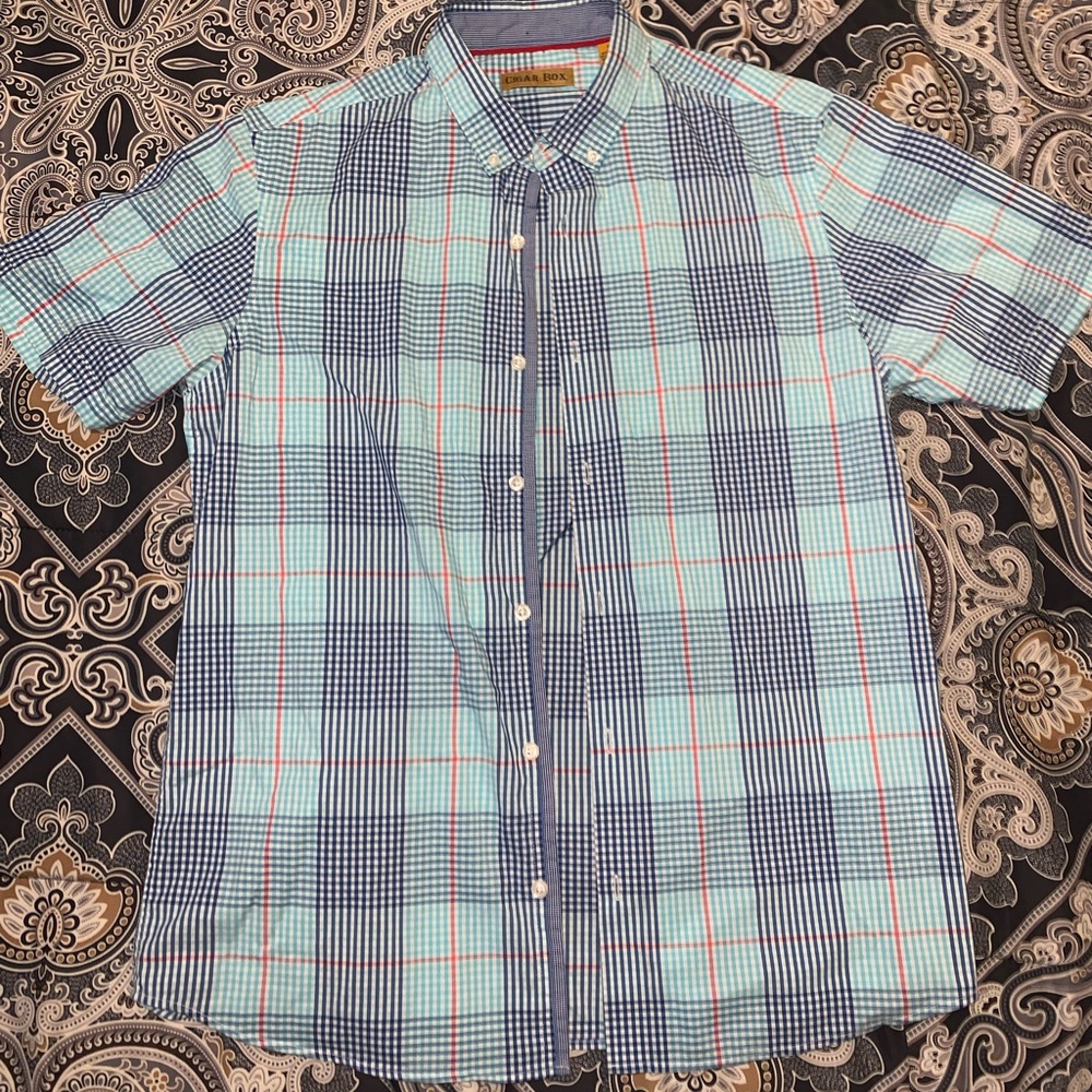 Cigar Box Collard Button Up Shirt